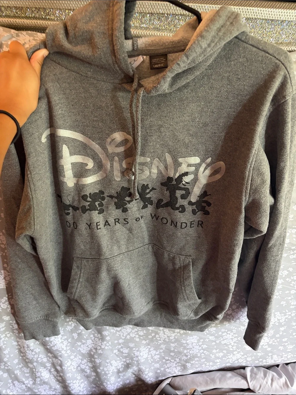 Disney womans Gray '100 Years of Wonder' Pullover Hoodie